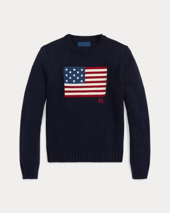 Flag Cotton Crewneck Jumper