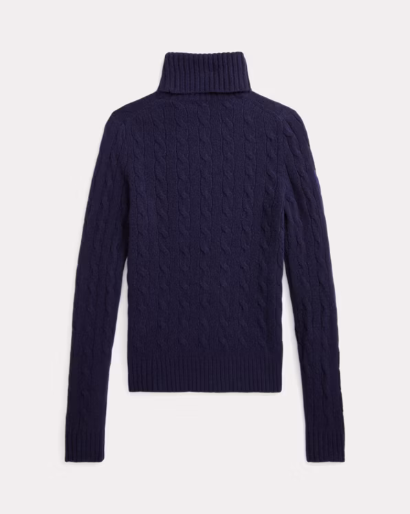 Wool-Cashmere Cable Roll Neck Jumper