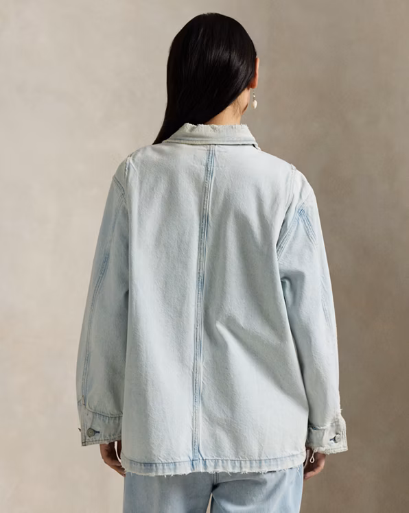 Distressed Denim Utility Jacket