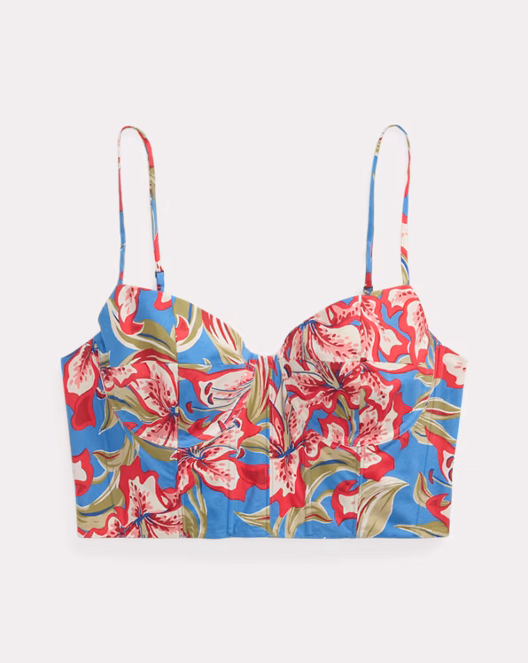 Floral Cotton Bustier Top
