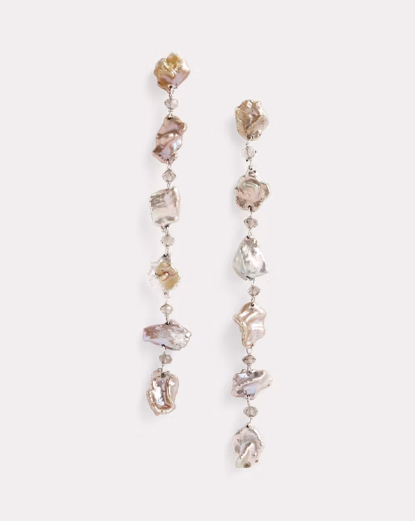 Sterling Silver Pearl Strand Earrings