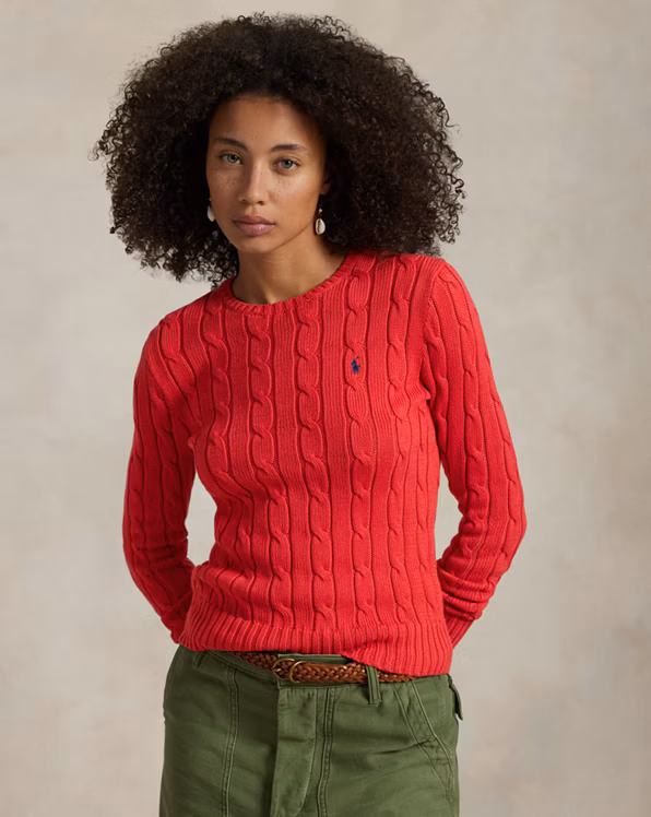 Cable-Knit Cotton Crewneck Jumper
