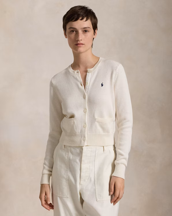 Cotton Crewneck Cardigan