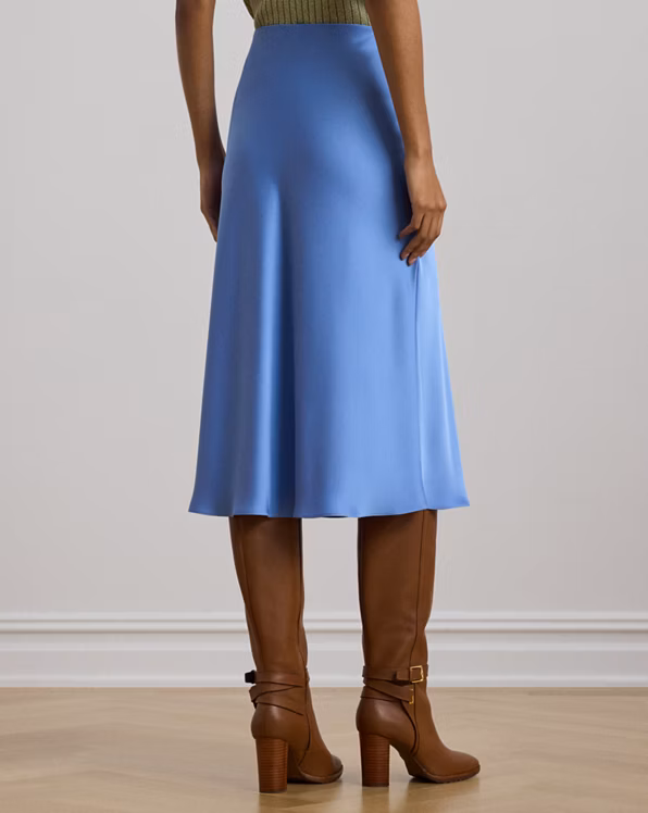 Satin Charmeuse Midi Skirt