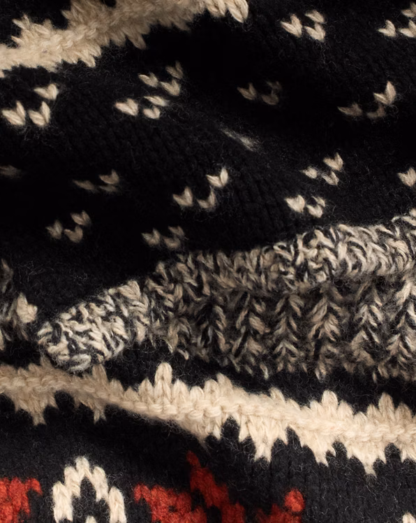 Snowflake-Motif Wool-Blend Scarf