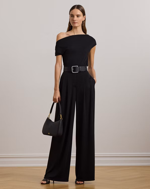 Jersey Asymmetrical Off-the-Shoulder Top