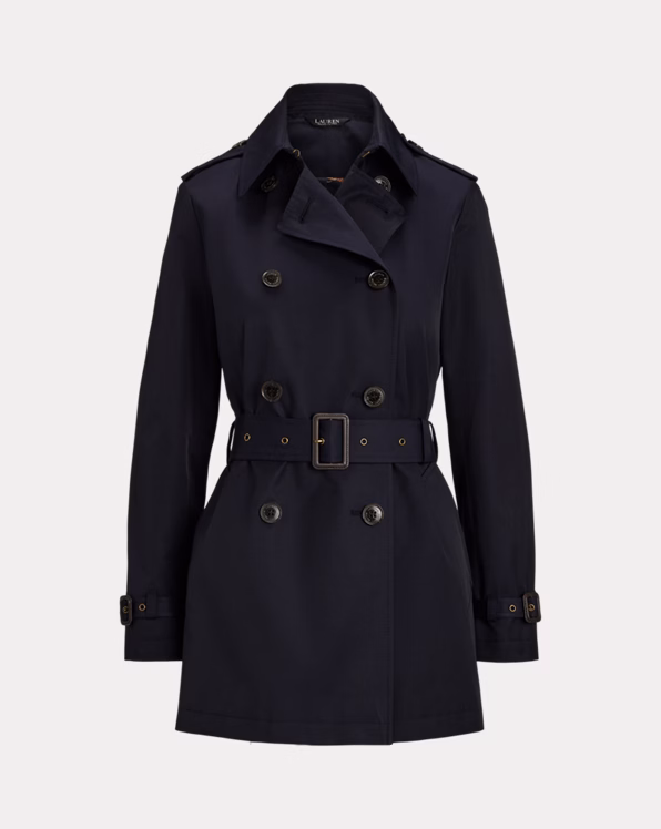 Double-Breasted Cotton-Blend Trench Coat