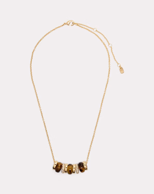 Pavé Gold-Plated Beaded Necklace