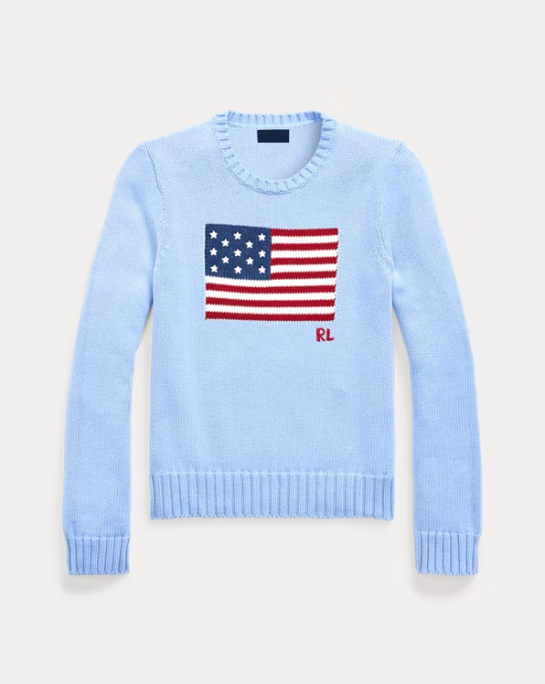 Flag Cotton Crewneck Jumper