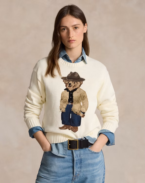 Polo Bear Cotton Crewneck Jumper