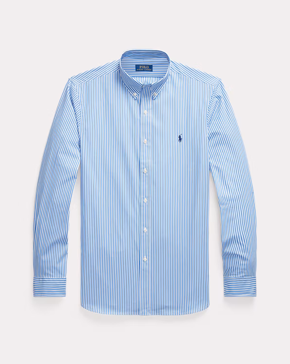 Custom Fit Striped Stretch Poplin Shirt