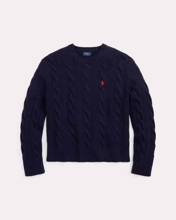 Classic Fit Cable Wool-Cashmere Jumper
