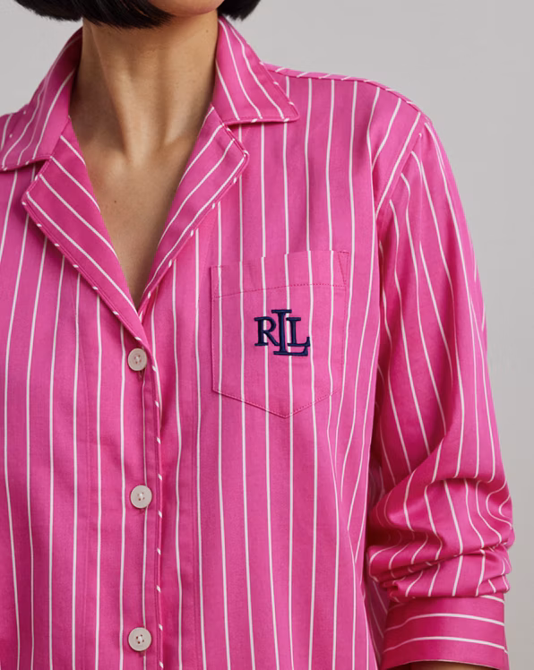 Striped Cotton-Blend Sateen Sleep Set