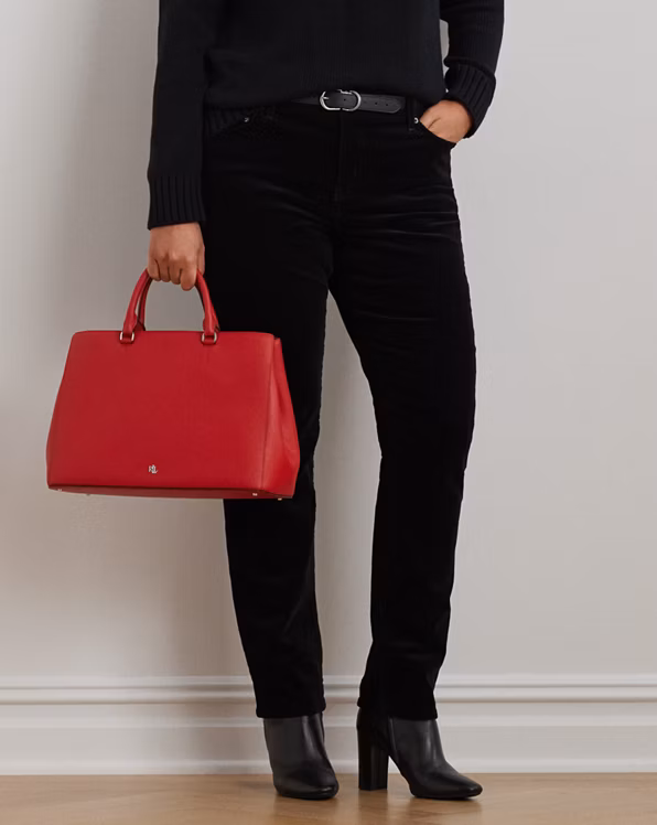 Crosshatch Leather Large Hanna Satchel