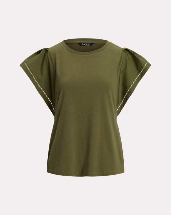 Jersey Flutter-Sleeve Tee