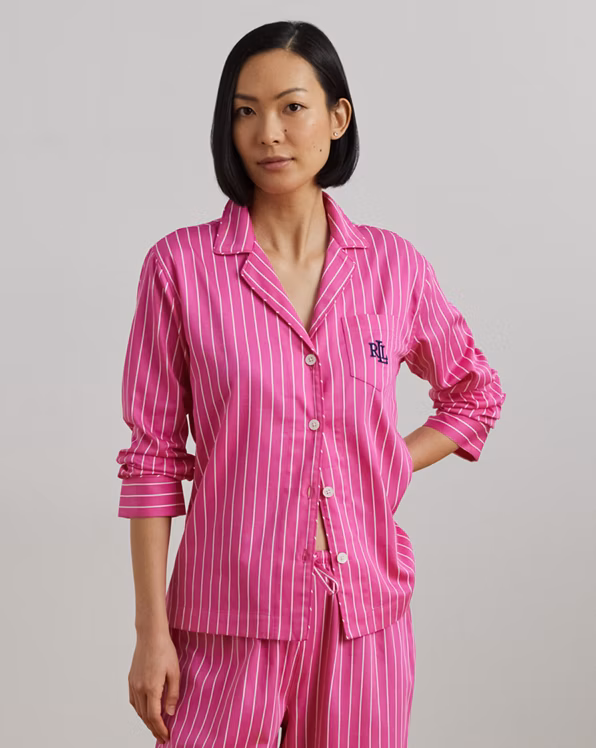 Striped Cotton-Blend Sateen Sleep Set