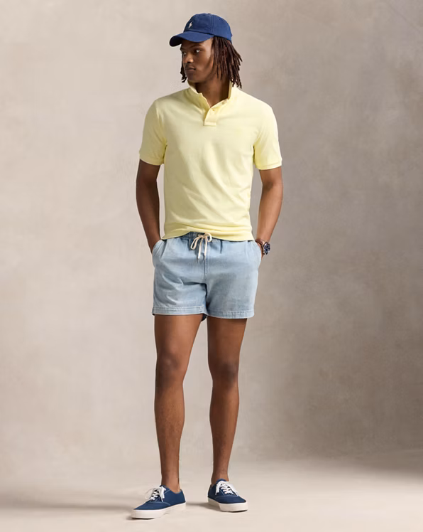 Custom Slim Mineral-Dyed Mesh Polo Shirt