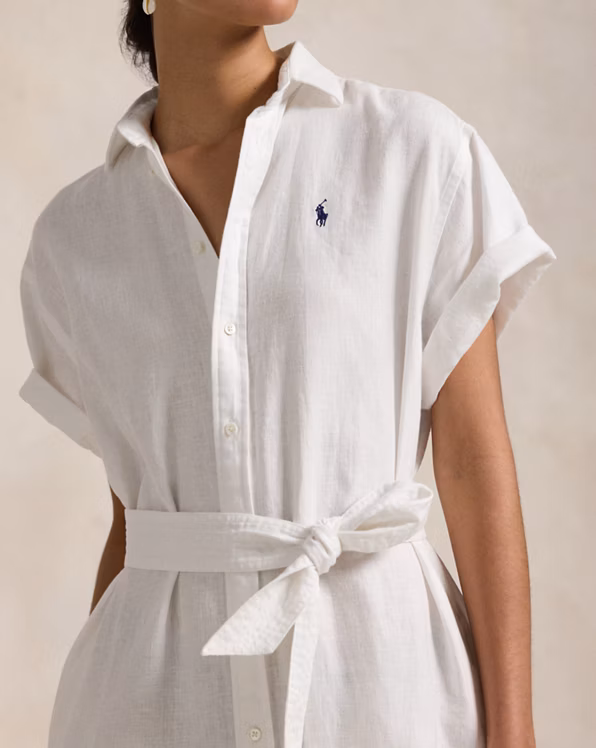 Linen Short-Sleeve Shirtdress