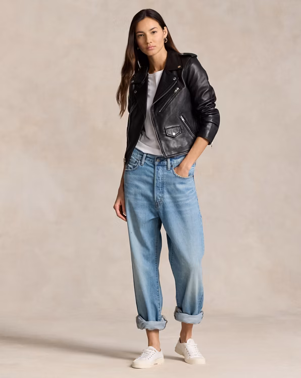 Sheepskin Leather Moto Jacket