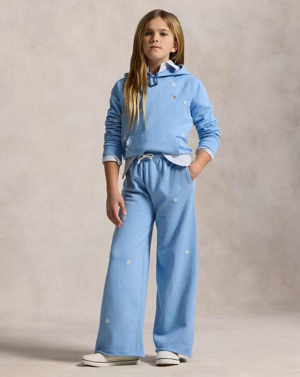 Floral Wide-Leg Tracksuit Bottoms