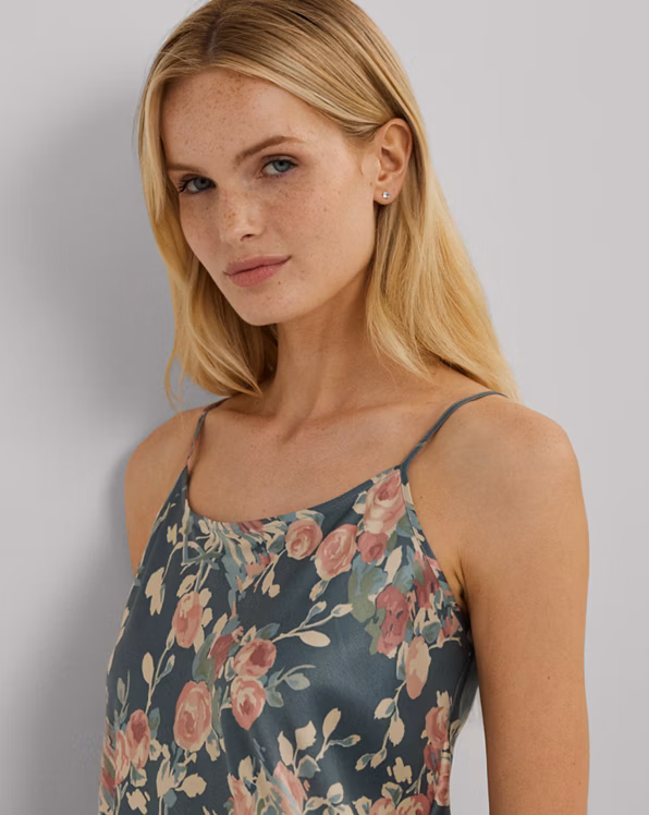 Floral Satin Ballet Nightgown