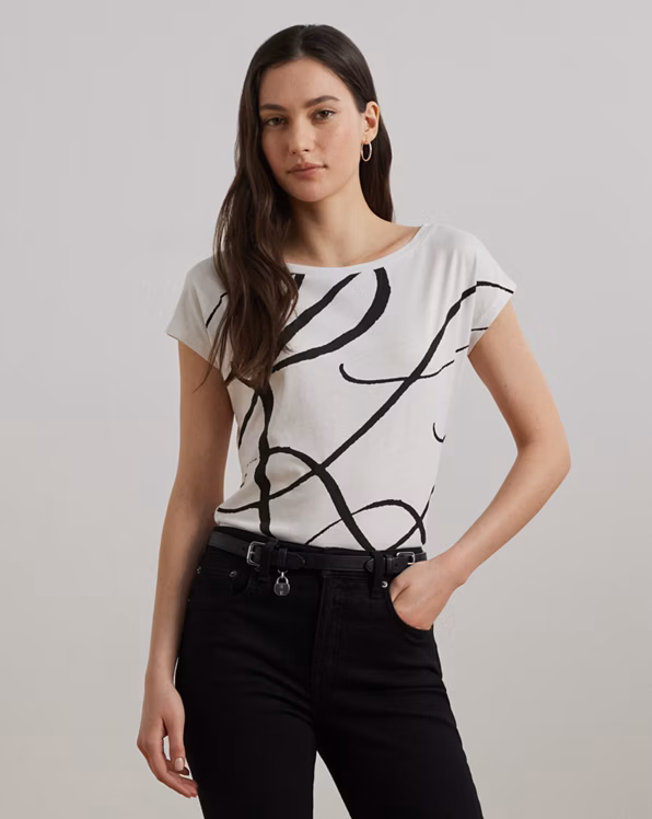 Logo-Print Cotton-Blend Top