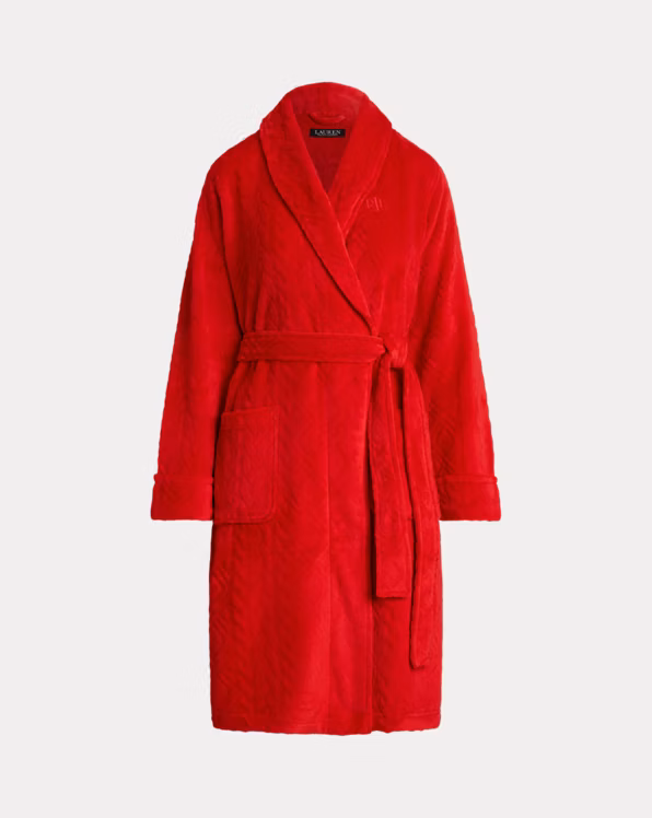Aran-Clipped Shawl-Collar Robe