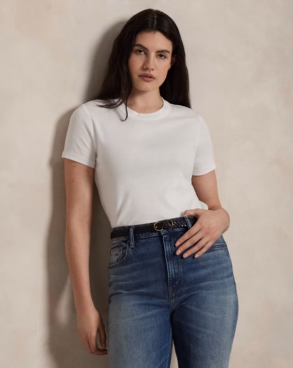 Slim Fit Rib-Knit Cotton Tee