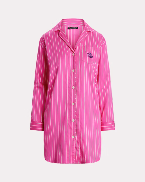 Striped Cotton-Blend Sateen Sleep Shirt