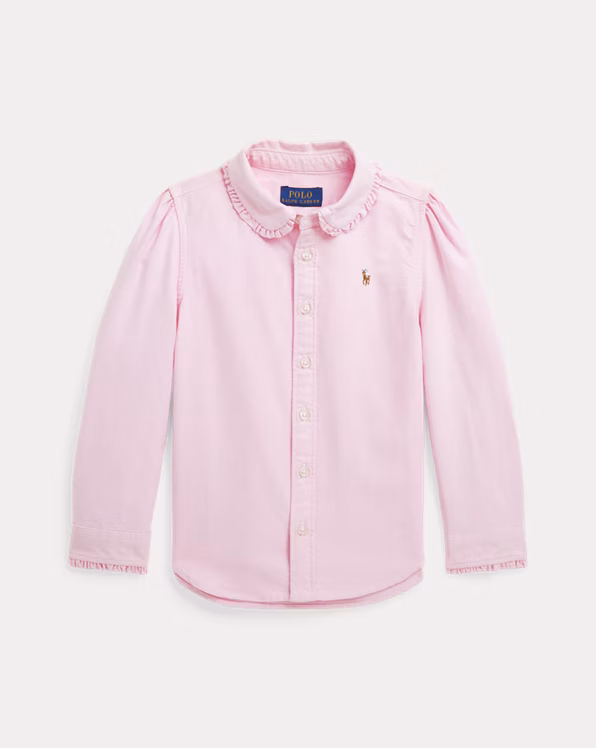 Ruffled Cotton Oxford Shirt