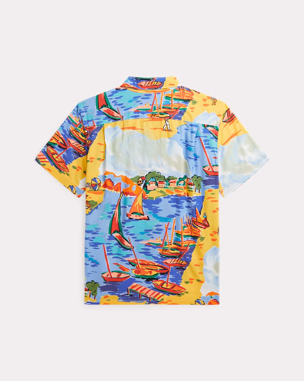 Riviera-Print Cotton Camp Shirt