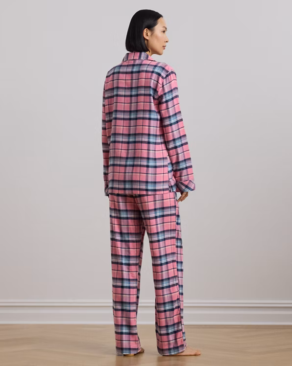 Plaid Cotton-Blend Twill Sleep Set