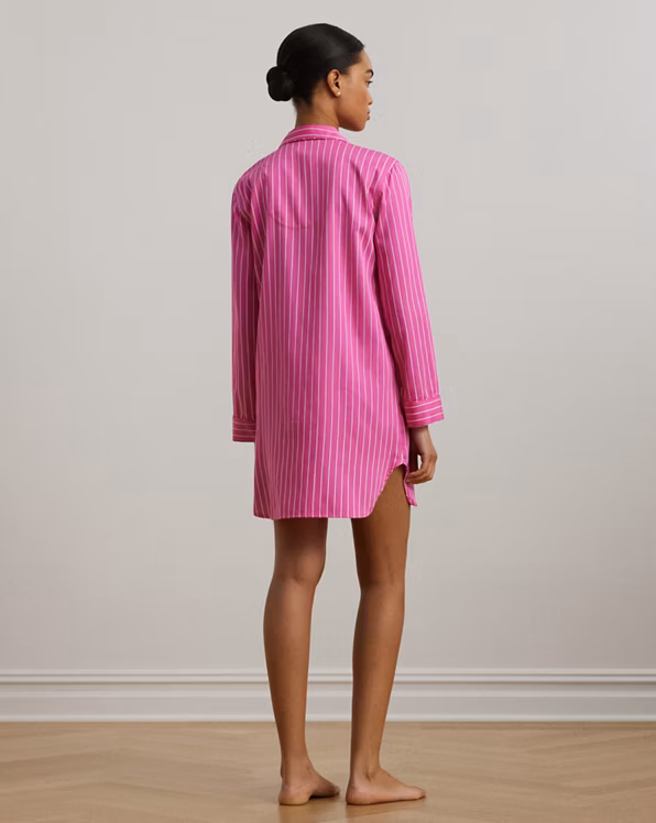 Striped Cotton-Blend Sateen Sleep Shirt