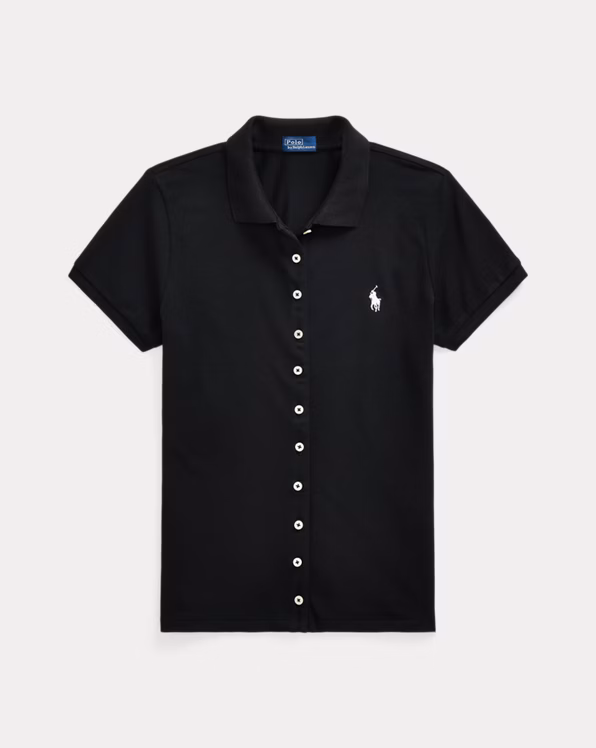 Buttoned-Placket Polo Shirt
