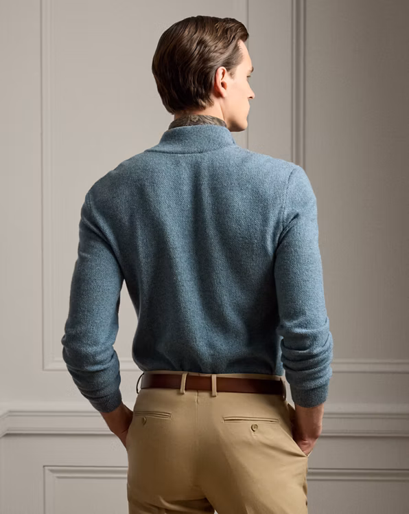 Birdseye Cashmere Quarter-Zip Jumper