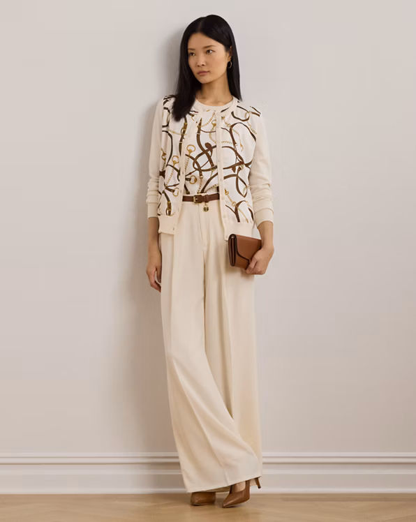 Belting-Print Sleeveless Jumper