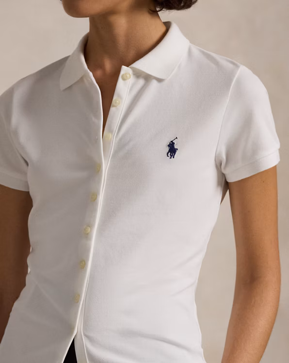 Buttoned-Placket Polo Shirt