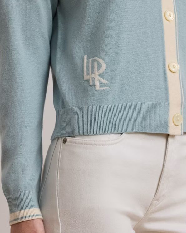 Two-Tone Cotton-Blend Cardigan