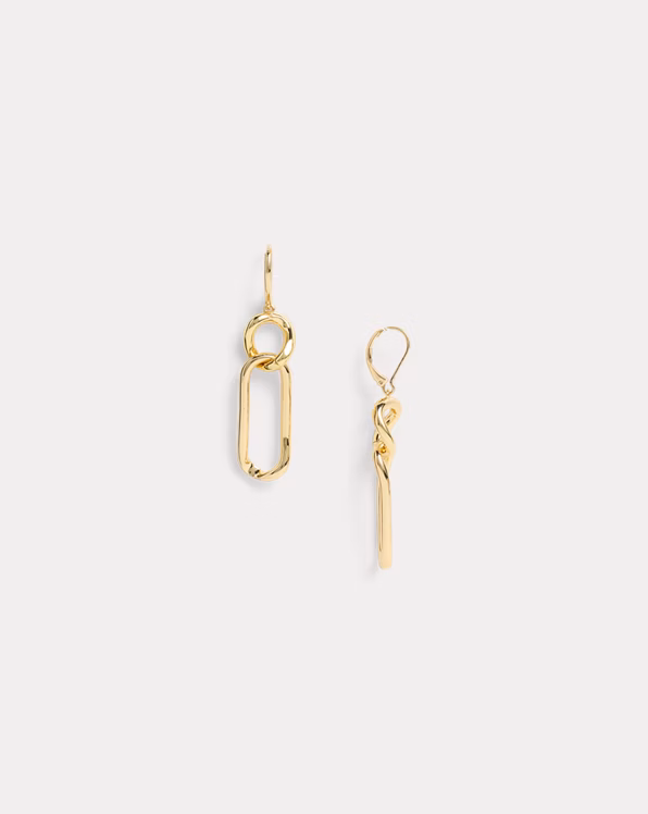Gold-Plated Link Drop Earrings