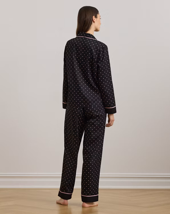 Polka-Dot Cotton-Blend Sateen Sleep Set