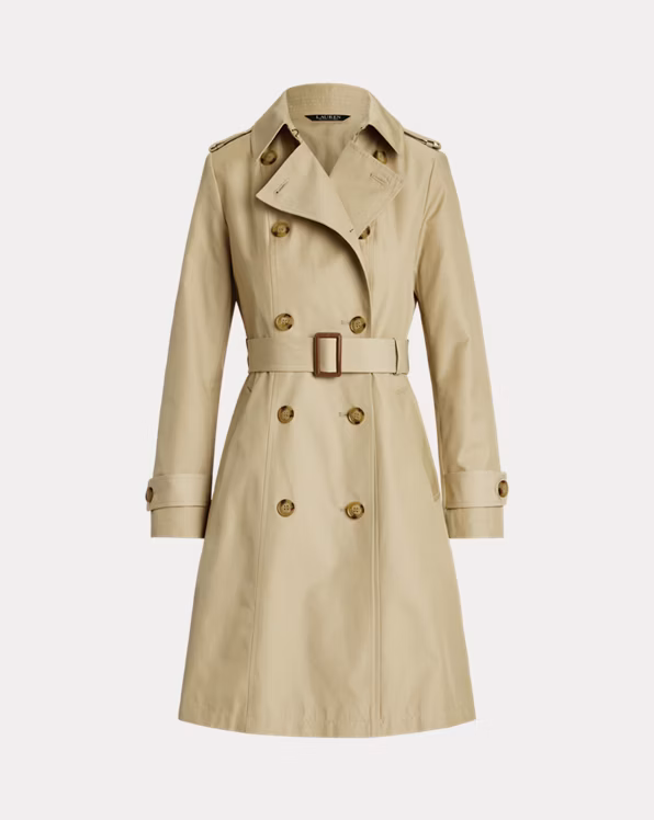 Double-Breasted Cotton-Blend Trench Coat
