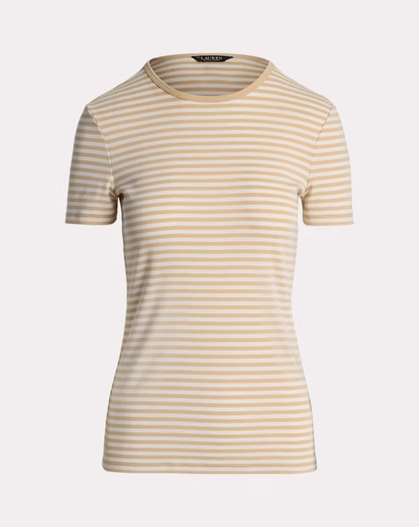Striped Stretch Cotton Crewneck Tee