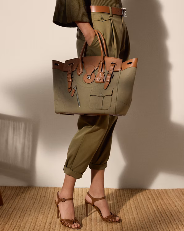 Soft Ricky 33 Calfskin-Trim Canvas Bag