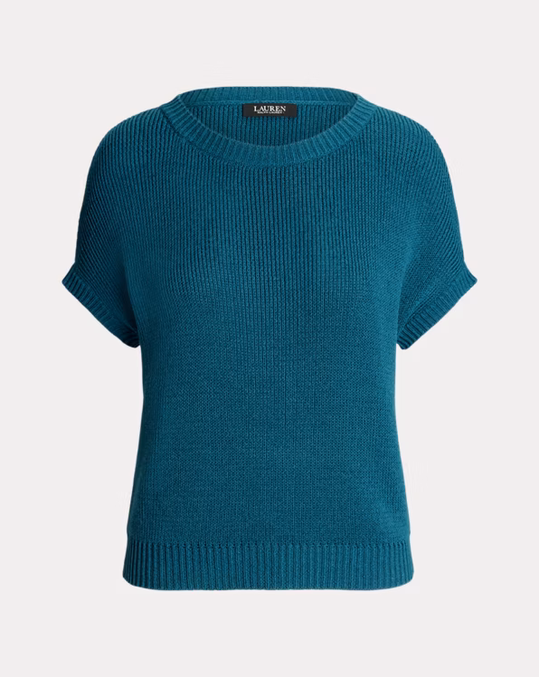 Rib-Knit Short-Sleeve Jumper