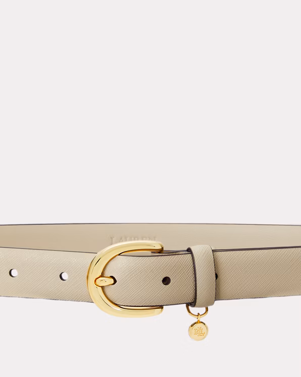 Charm Crosshatch Leather Belt