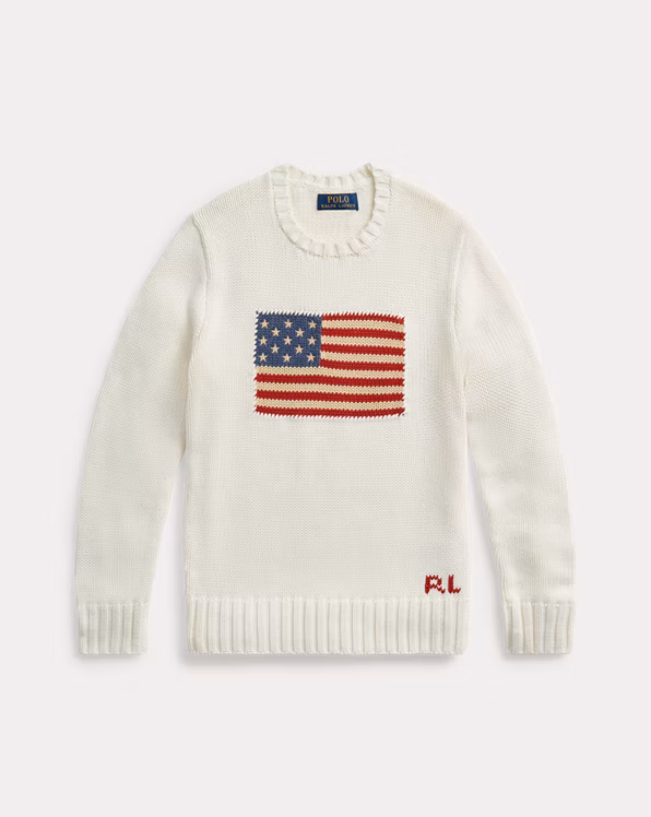 Flag Cotton Crewneck Jumper