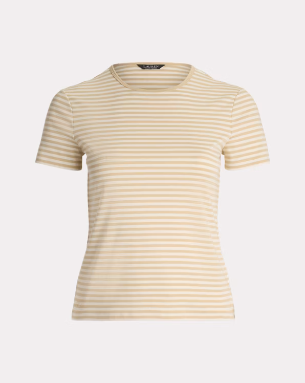 Striped Stretch Cotton Crewneck Tee
