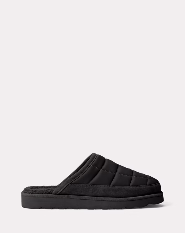 Reade Suede-Trim Quilted Scuff Slipper