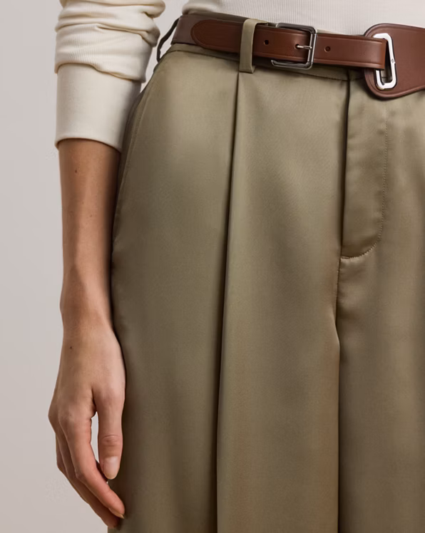 Satin Charmeuse Wide-Leg Trouser