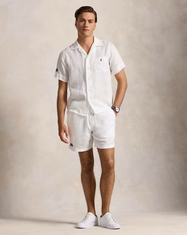Australian Open Linen-Blend Camp Shirt